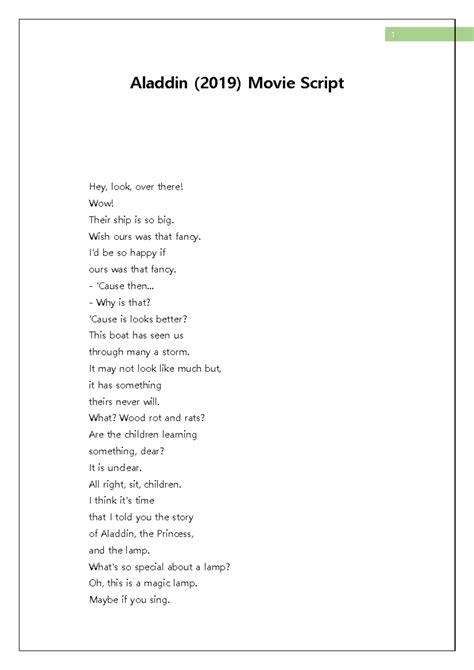 aladdin 2019 script
