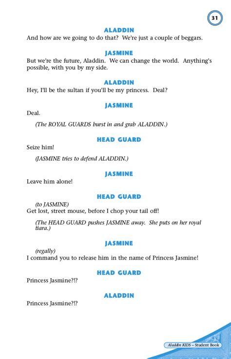 Aladdin Script For Kids