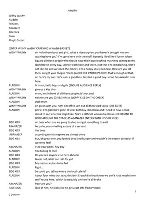 Aladdin Script Short Version