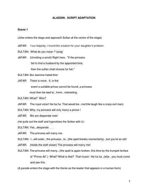 aladdin trouble script out of the ark