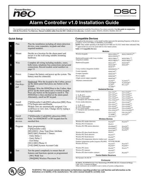 Alarm Controller V1 0 Installation Guide Dsc