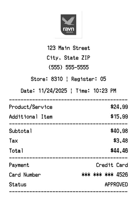 alaska receipts
