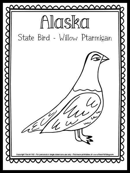 Alaska State Bird Coloring Page   Download Alaska Coloring For Free Designlooter 2020 - Alaska State Bird Coloring Page