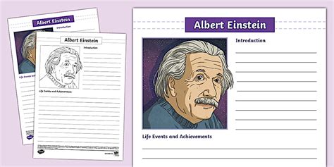 albert einstein 1 page biography format