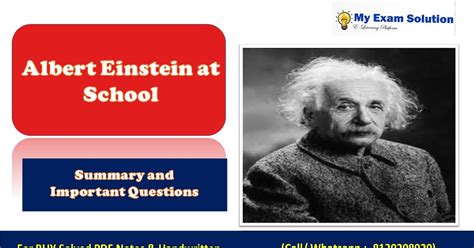 albert einstein biography summary questions