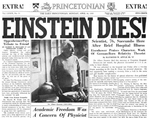 albert einstein death date