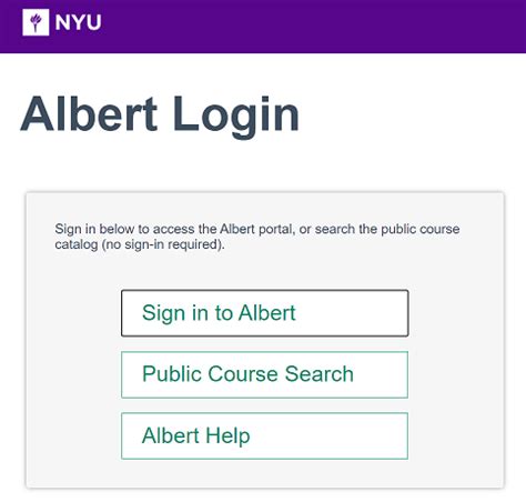 Albert Login Nyu