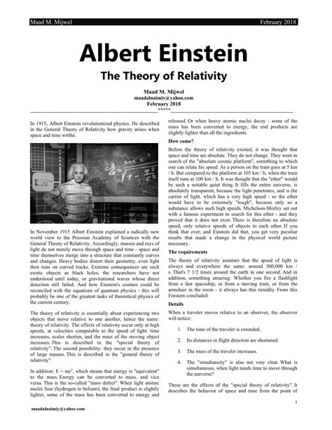 Full Download Albert Einstein Research Paper 