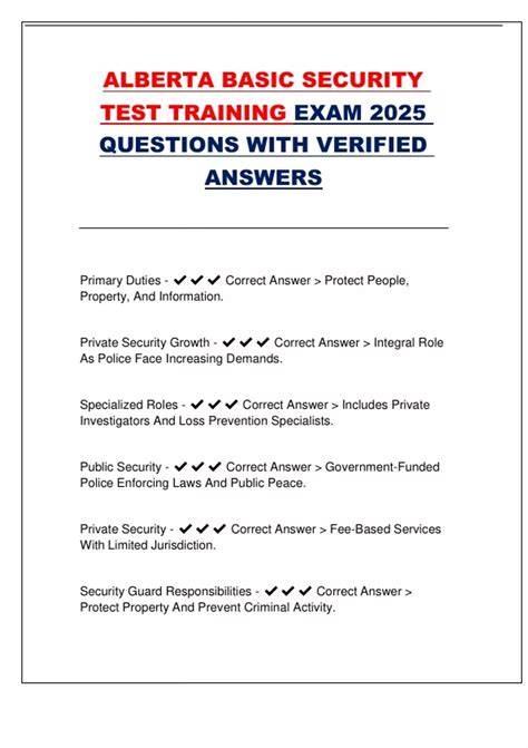alberta basic security exam questions and answers