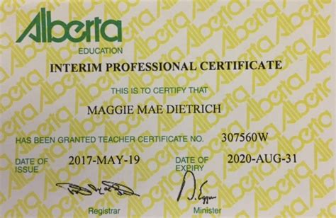 Alberta Teaching Certificate