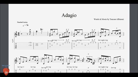 albinoni adagio guitar pro tab
