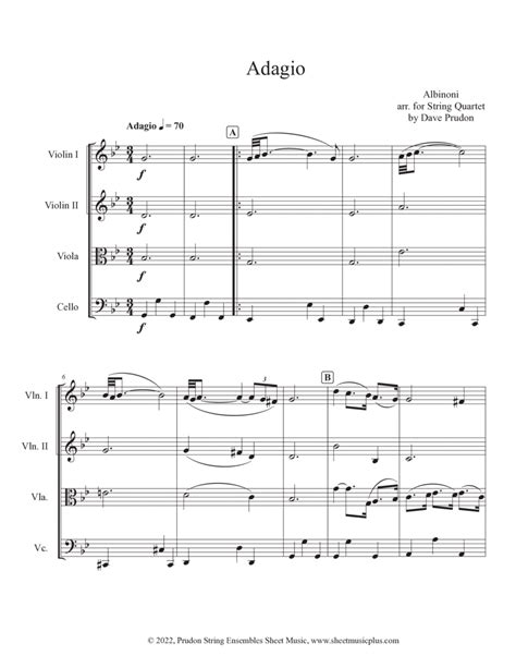 Albinoni Adagio String Quartet 3