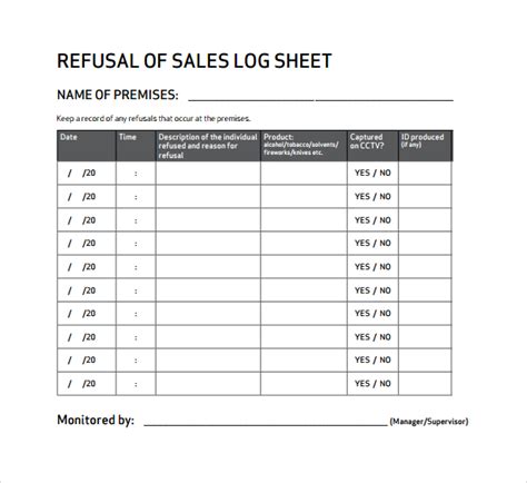 Download Alcohol Refusal Log 