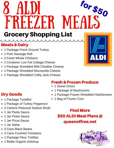 Read Aldi Freezer Meal Plan 1 Shopping List And Mrs 