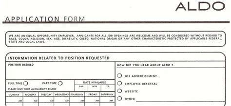 Aldo Printable Application