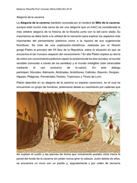 Alegoria De La Caverna Texto Completo