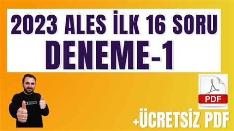 Ales Deneme Pdf