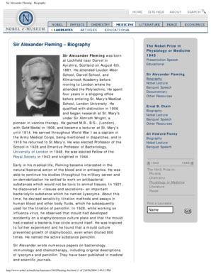 alexander fleming biography summary forms