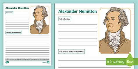 alexander hamilton biography notes template