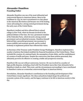 alexander hamilton biography summary example