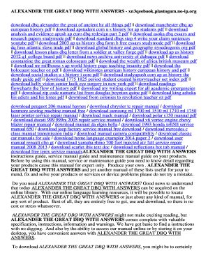 alexander the great dbq with answers