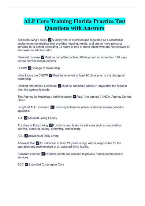 Download Alf Core Training Practice Test 