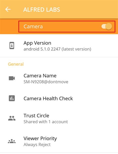 Alfred Camera Issues