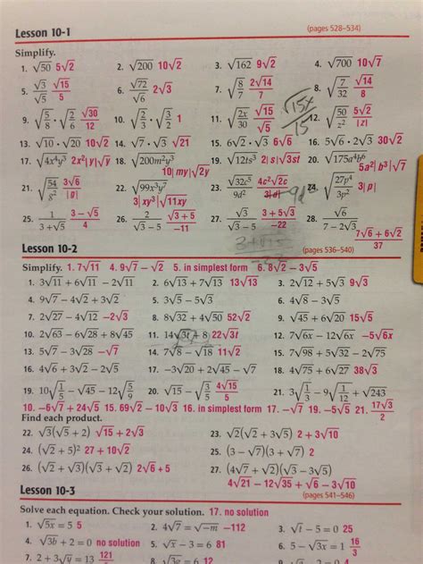 Algebra 1 Answer Key