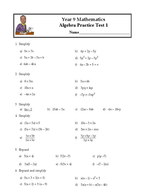 algebra 1 chap 9 test form