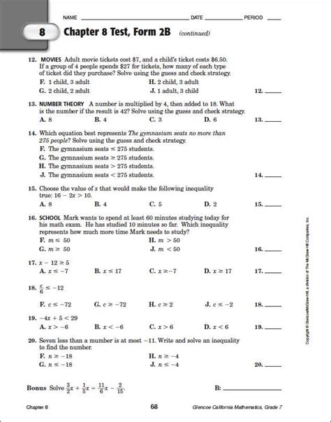 Algebra 1 Chapter 8 Answers