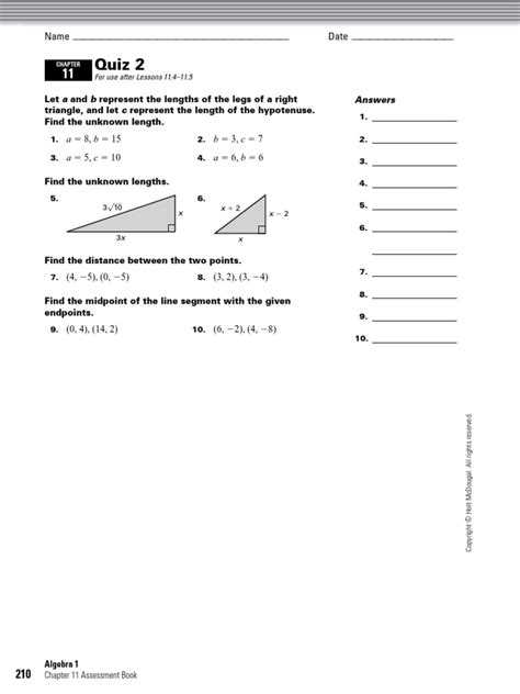 Algebra 1 Holt Chapter 11