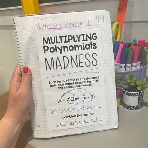 Algebra 1 Multiplying Polynomials Foldable