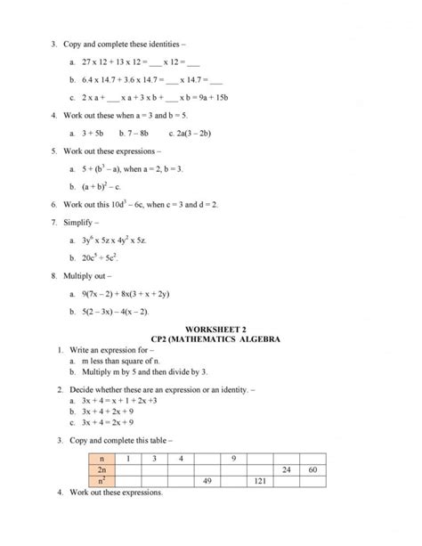 Algebra 1 Worksheet 1 5 Translating Expressions Answer Writing Algebraic Expressions Worksheet Answer Key - Writing Algebraic Expressions Worksheet Answer Key