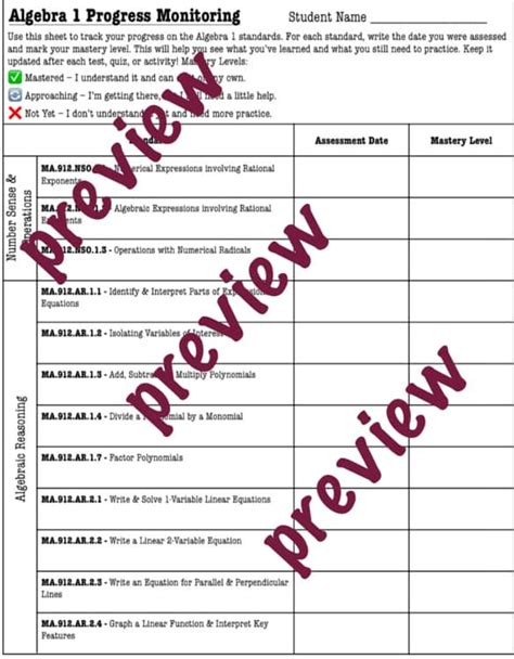 algebra 1b standards progress test 3 answers