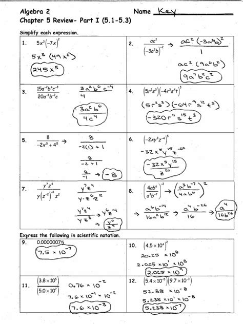 Algebra 2 Chapter 5 Notes Mrshore Weebly