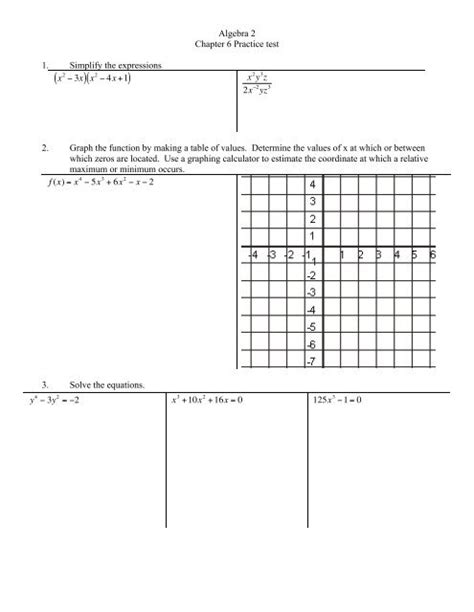 Algebra 2 Chapter 6 Practice Workbook Answers Mcdougal Littell