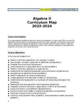 Algebra 2 Curriculum Maps Pearson