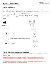 algebra 2 flvs module 5 12 dba