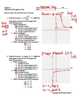 Algebra 2 Logarithm Test Answer Key