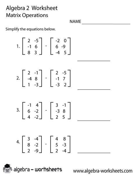 Algebra 2 Matrices Worksheets Matrix Equations Matrices Worksheets Solving Matrix Equations Worksheet - Solving Matrix Equations Worksheet