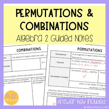 algebra 2 permutations and combinations
