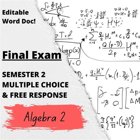 Algebra 2 Semester 2 Final 2013