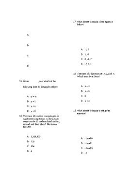 Algebra 2 Sol Simulation Practice Test Answers