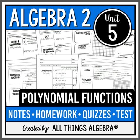 Algebra 2 Unit 5 Quiz Answers