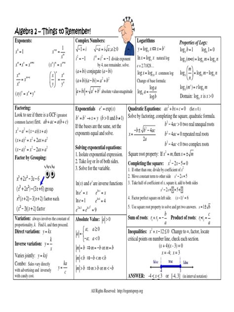 Algebra 2 With Trig Final Exam