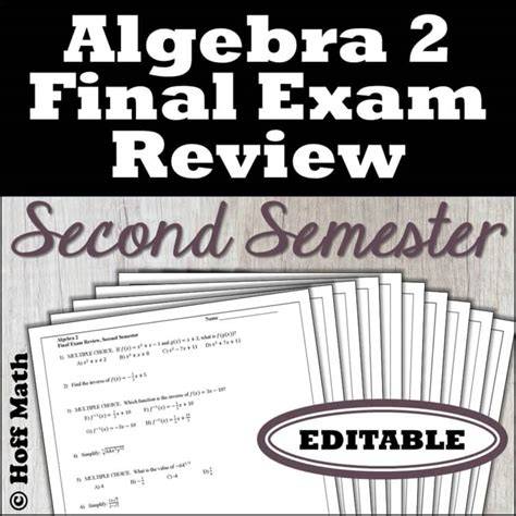algebra 2b final exam review 2014 answers