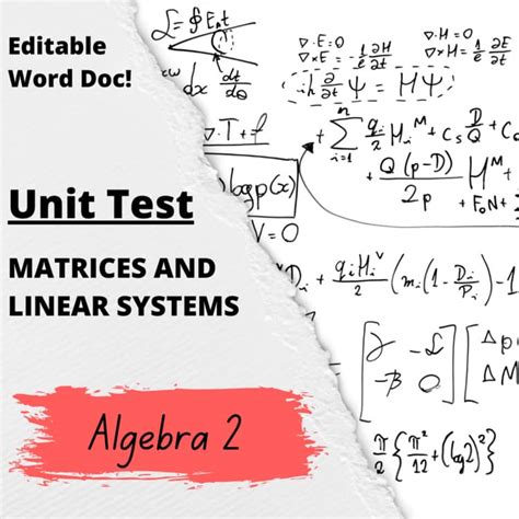 Algebra 2b Matrices Unit Test Answers