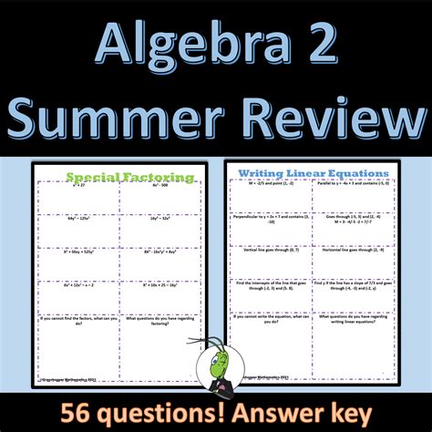 Algebra 32 Summer Work Answer Key