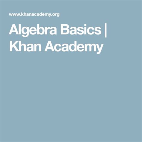 Algebra Basics Khan Academy Basics Of Math - Basics Of Math