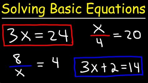 Algebra Basics Solving Basic Equations Part 2 Math Solve Multiplication And Division Equations - Solve Multiplication And Division Equations